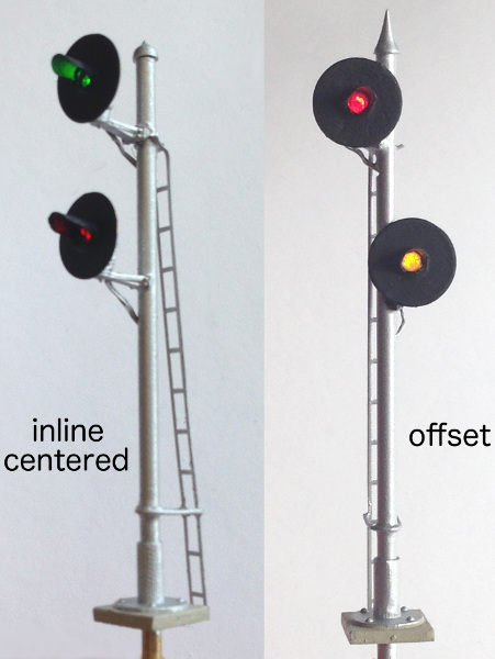 HO scale type SA searchlight block signals, target signals with LEDs