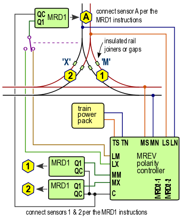 wye track power polarity control