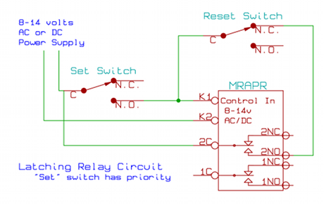 Latching Relay Circuit Schematic