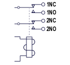 DPDT relay contacts