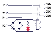 DPDT relay with LED