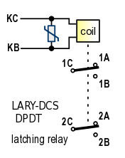 DC latching relay schematic