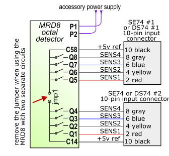 MRD8 to Digitrax decoder connection