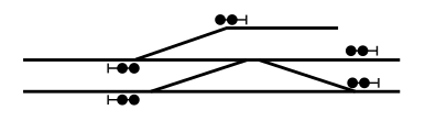 dual crossover with branch before the narrow side