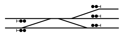 dual crossover with branch, narrow side, offset