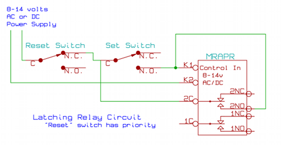 Latching relay circuit